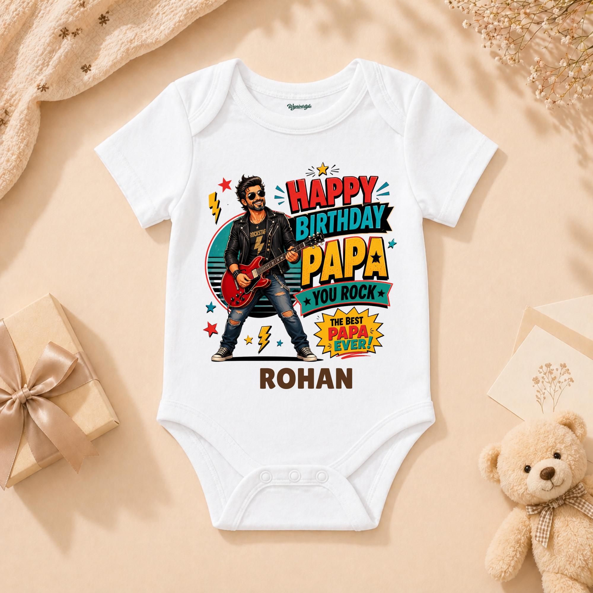 Happy Birthday Papa You Rock Personalized T-Shirt