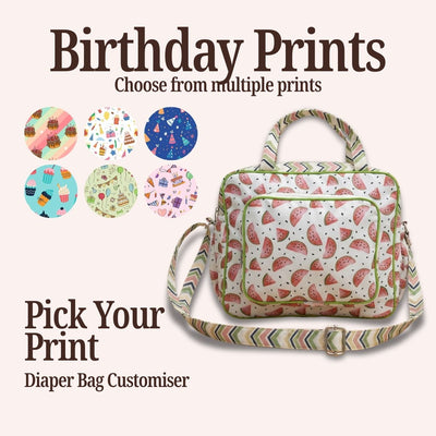 HAPPY BIRTHDAY BABY DIAPER BAG CUSTOMISER
