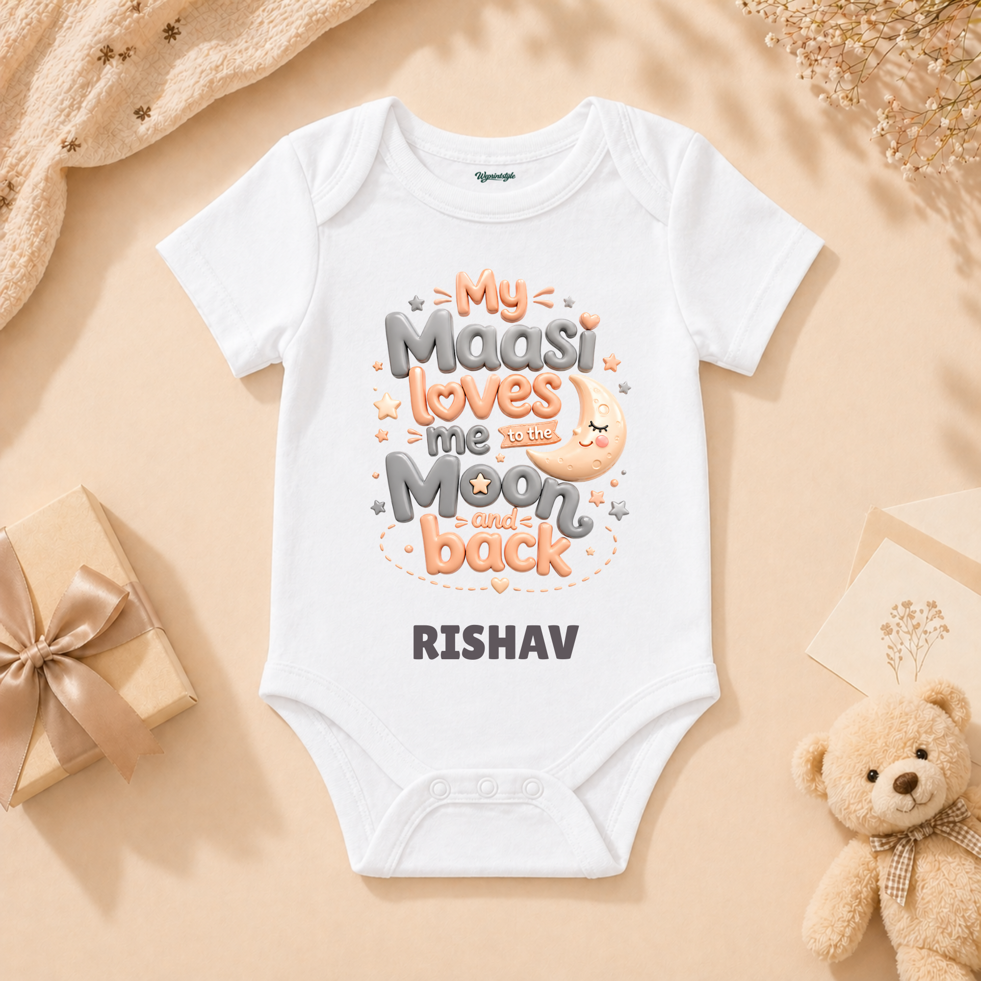 Sweet Baby Outfit Featuring My Maasi Loves Me To The Moon And Back