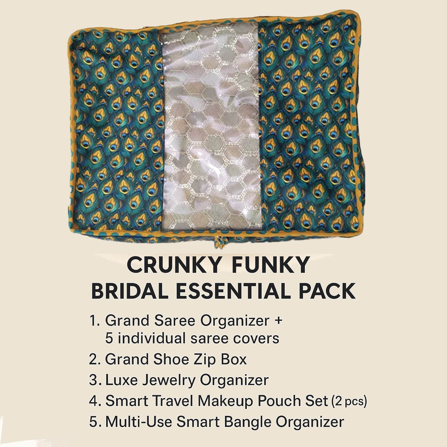 PEACOCK GLORY Print Bridal Essential Pack