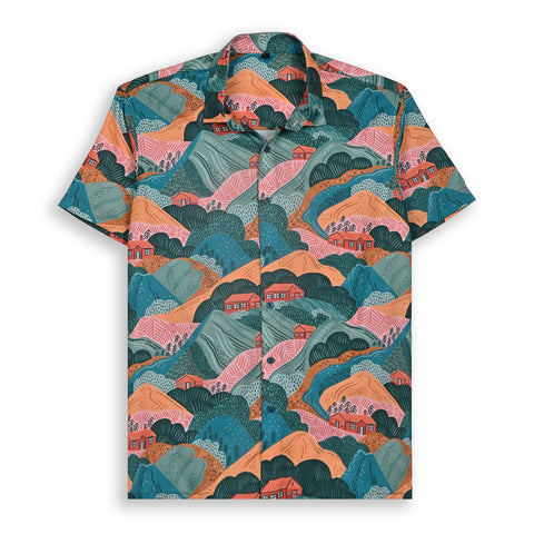 COLOURFUL MOUNTAIN PRINTED SHIRT