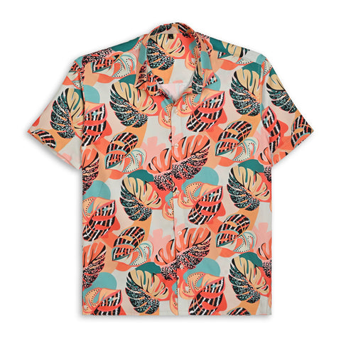 ORANGE ABSTRACT PRINTED SHIRT
