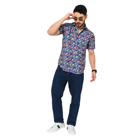 VIBRANT PALM TREE PRINTED SHIRT