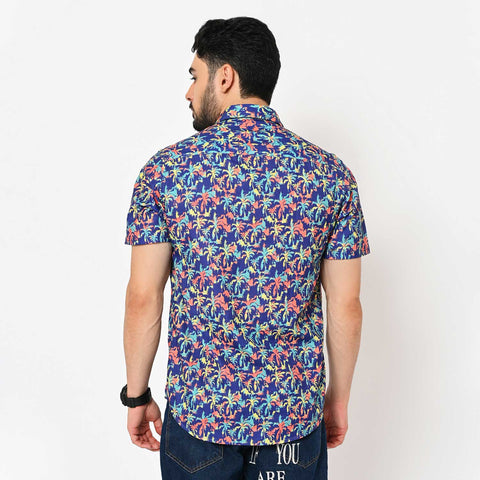 VIBRANT PALM TREE PRINTED SHIRT