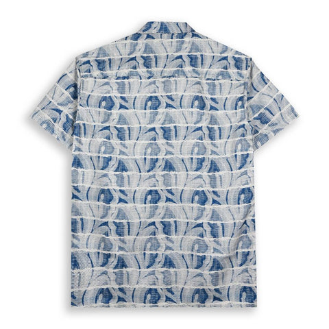 STYLISH BLUE AND WHITE PRINTED SHIRT