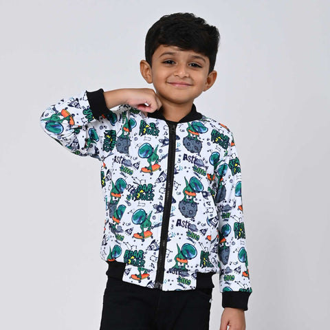Dinosaur print bomber