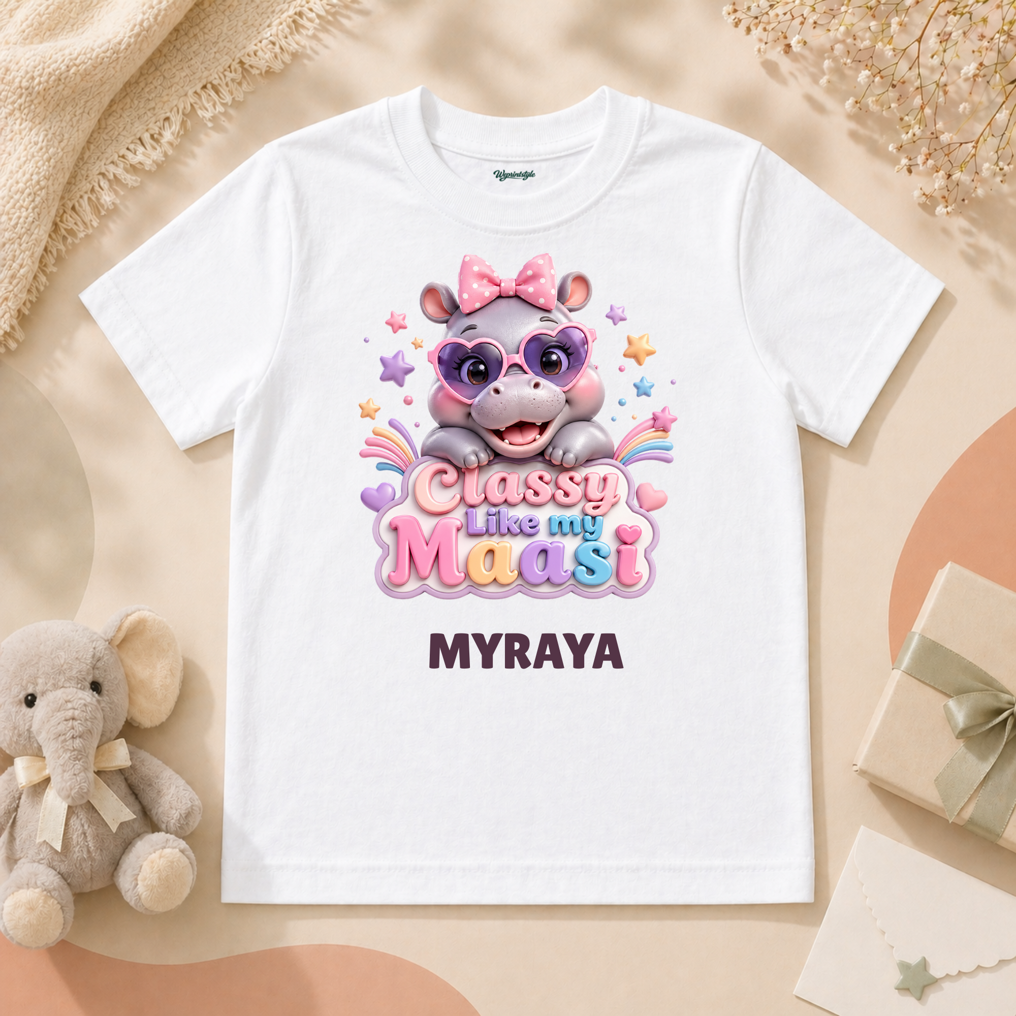 Classy Like My Maasi Cute Baby With Adorable Hippo