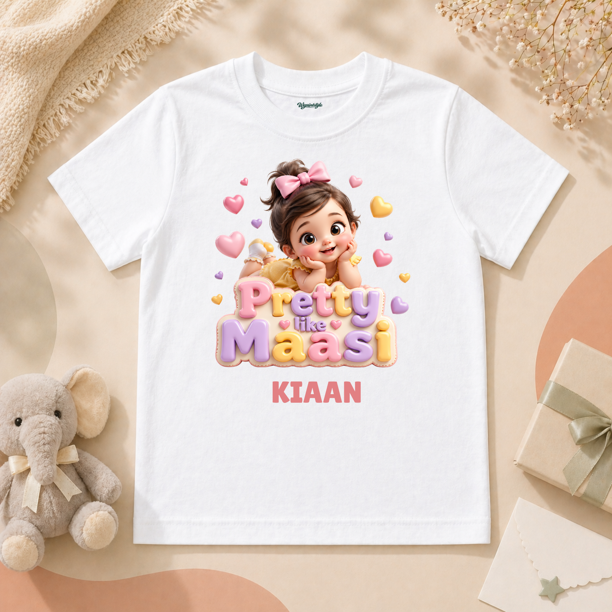 Adorable Baby Girl Outfit Featuring Pretty Like Maasi Message With Cute Hearts