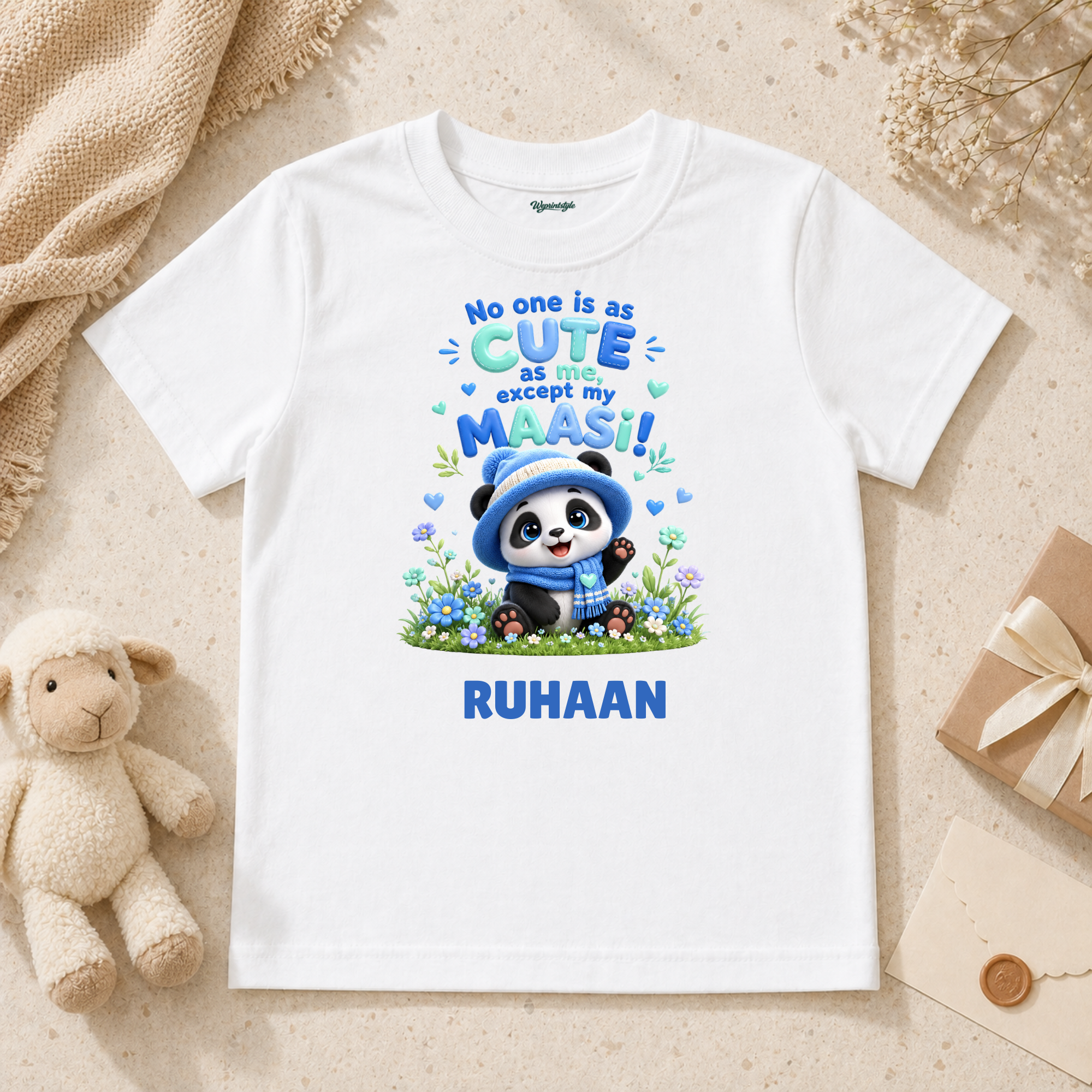 Delightful Kids  Celebrating Cute Baby With Panda And Loving Maasi