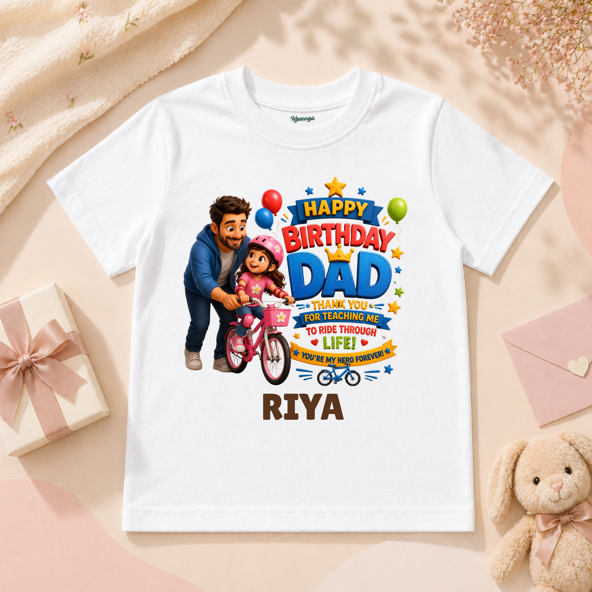Happy Birthday Dad Cute Family Love T-Shirt