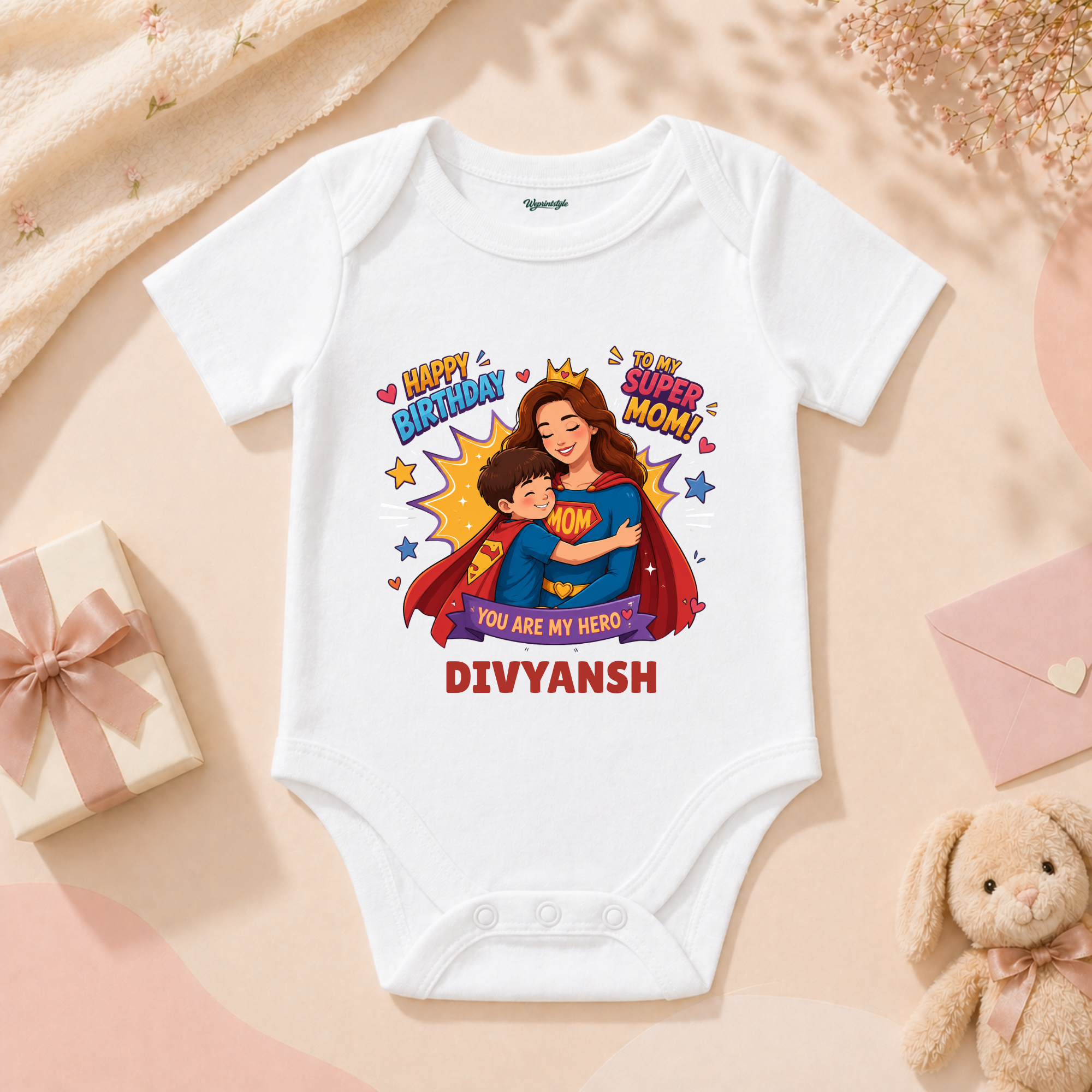 Happy Birthday Super Mom Personalized T-Shirt