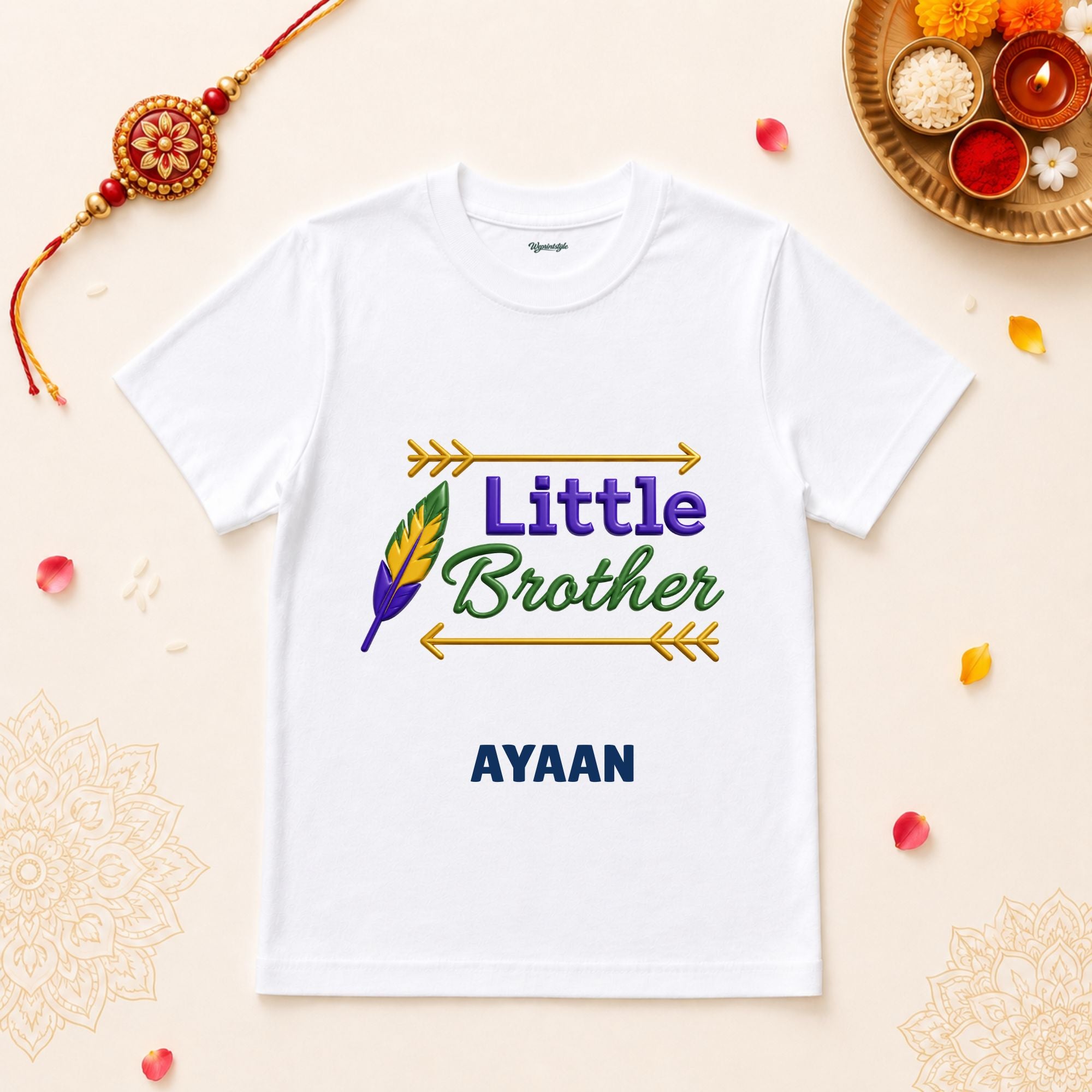 Little Brother Personalized Rakshabandhan Baby T-Shirt
