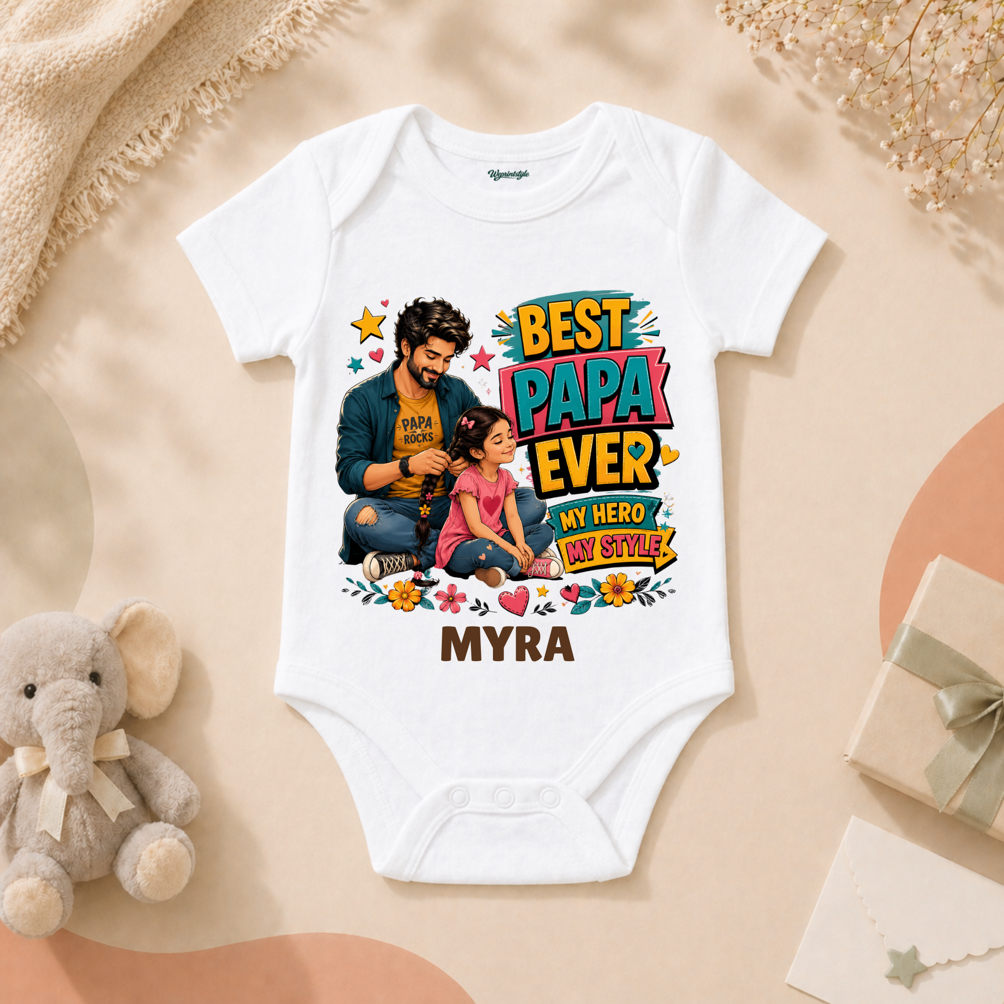 Best Papa Ever Personalized Kids T-Shirt