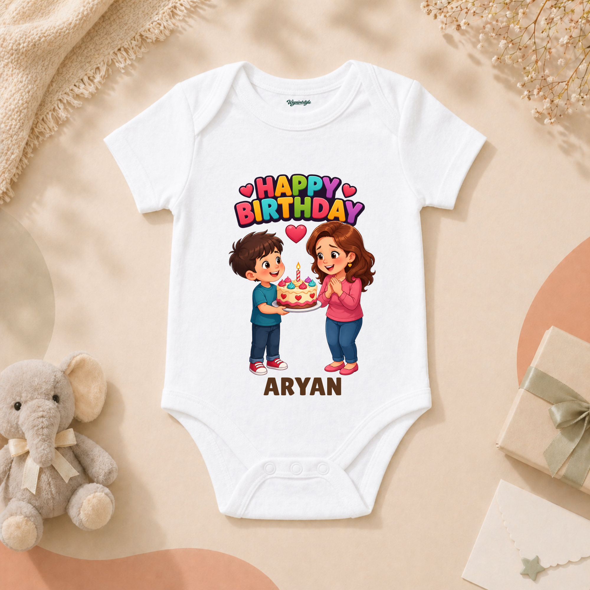 Happy Birthday Mom Cake Surprise Personalized T-Shirt
