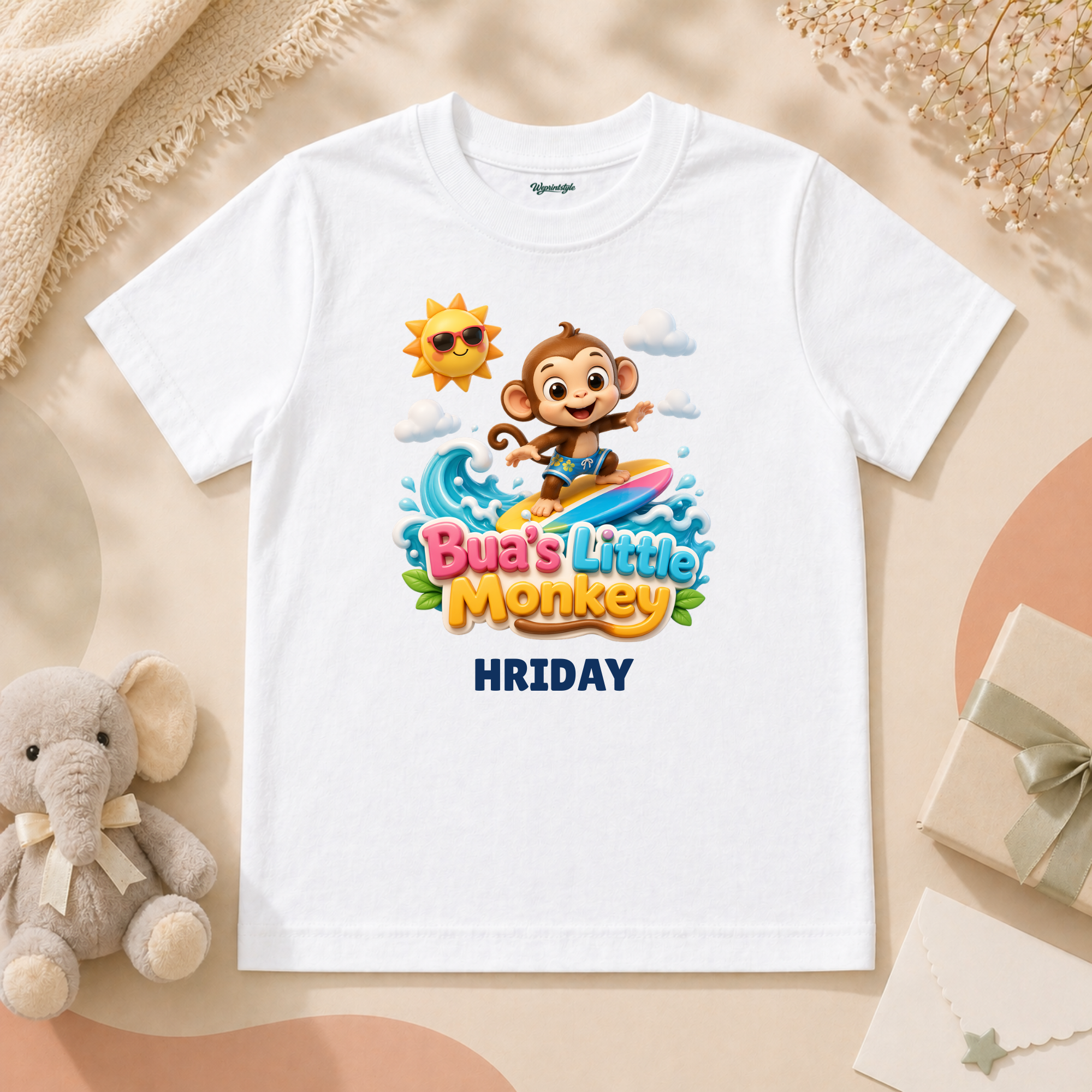 Bua’s Little Monkey Cute Baby Boy Surfing Fun Summer