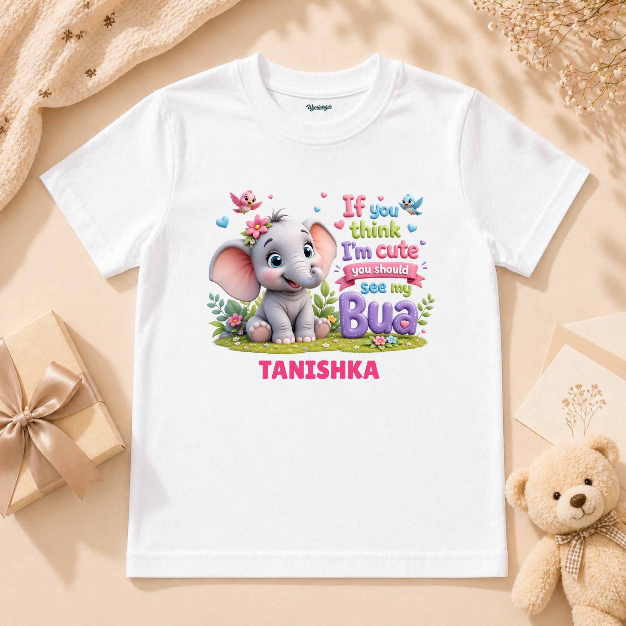 Cute Baby Elephant With Funny Bua Quote Sweet Girl