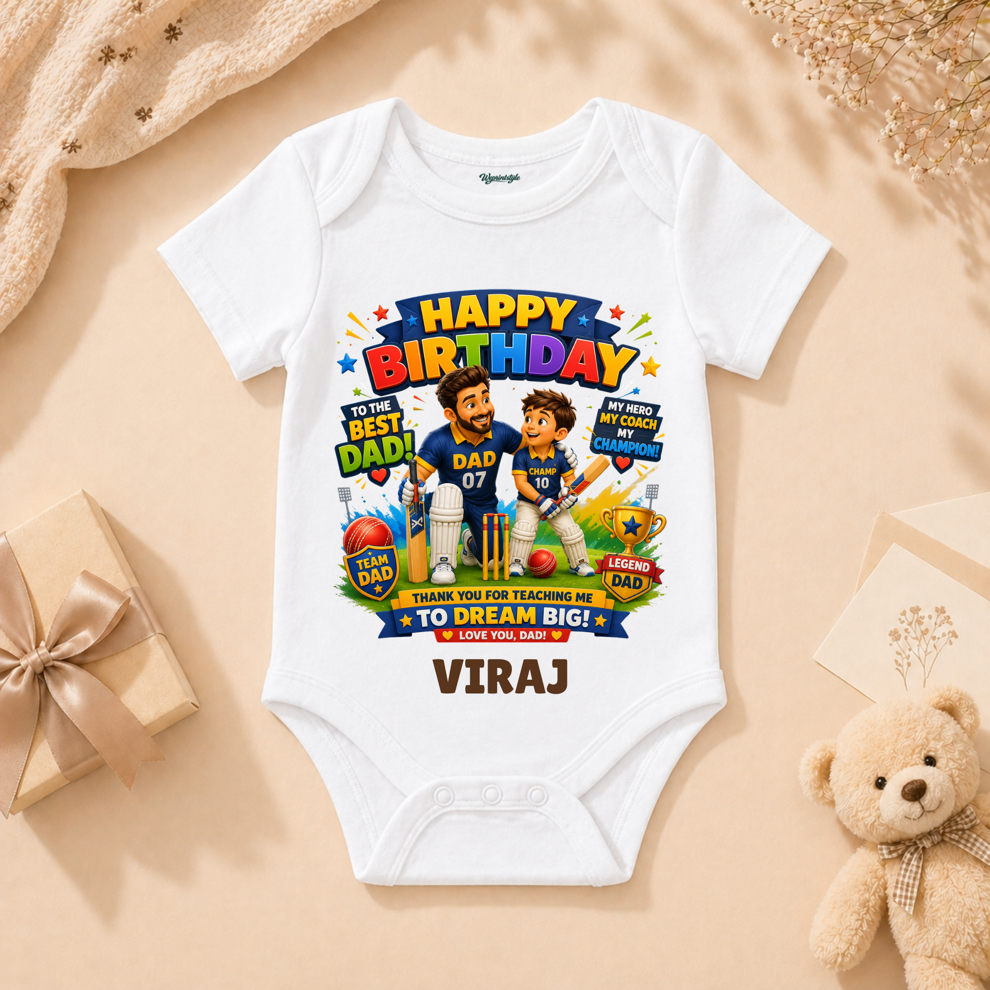 Happy Birthday Dad Sports Theme Custom T-Shirt