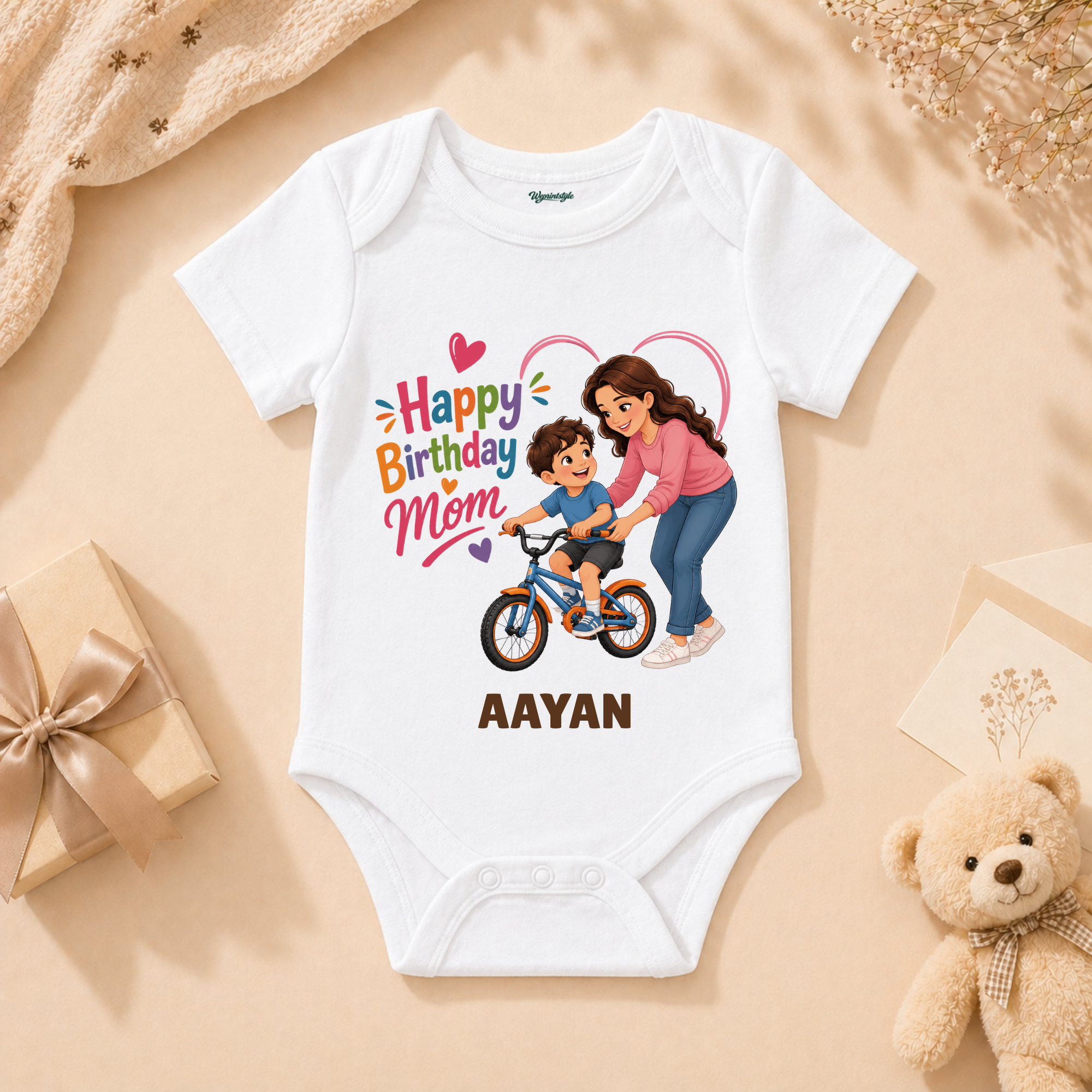 Happy Birthday Mom Bicycle Ride Personalized T-Shirt