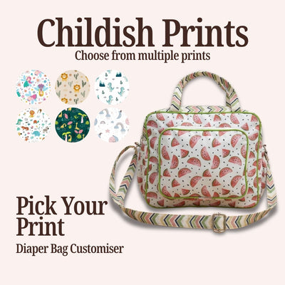 CHILDISH PRINT BABY DAIPER BAG CUSTOMISER