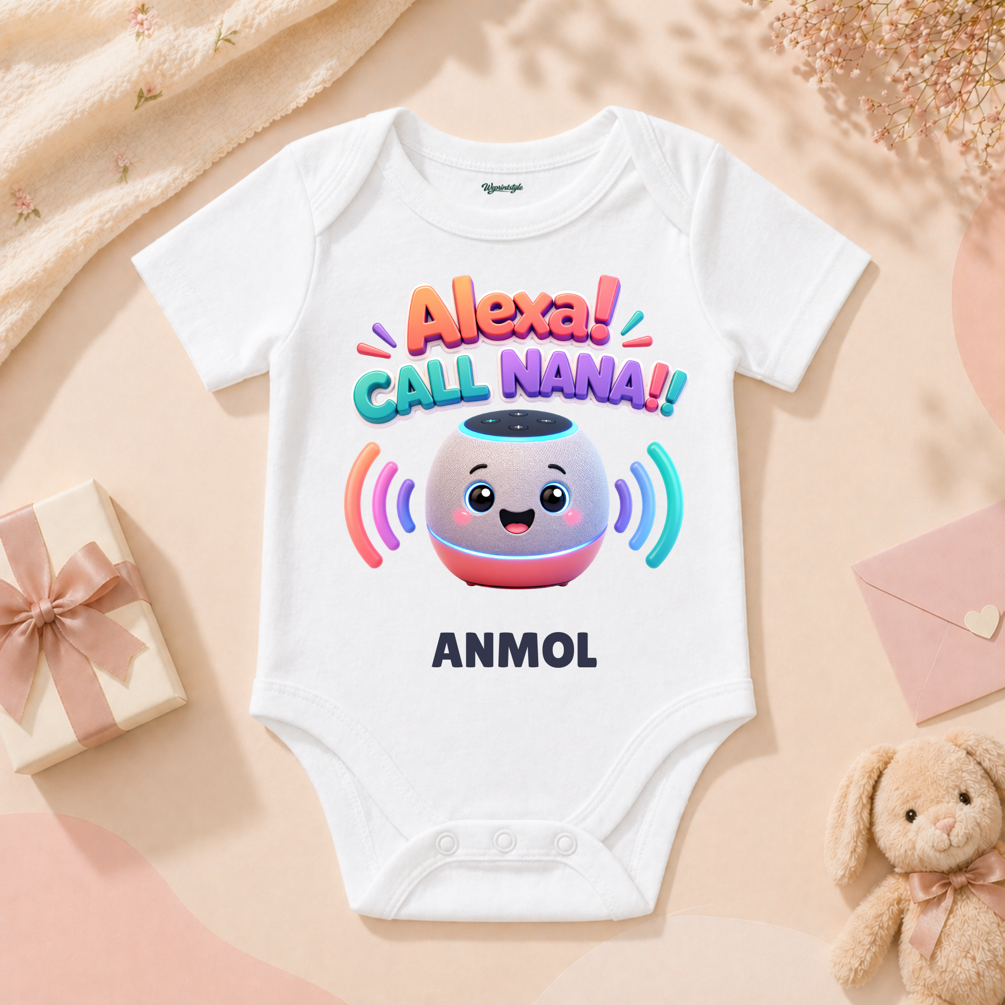 Little Baby Saying Alexa Call Nana Cute Voice Assistant Fun
