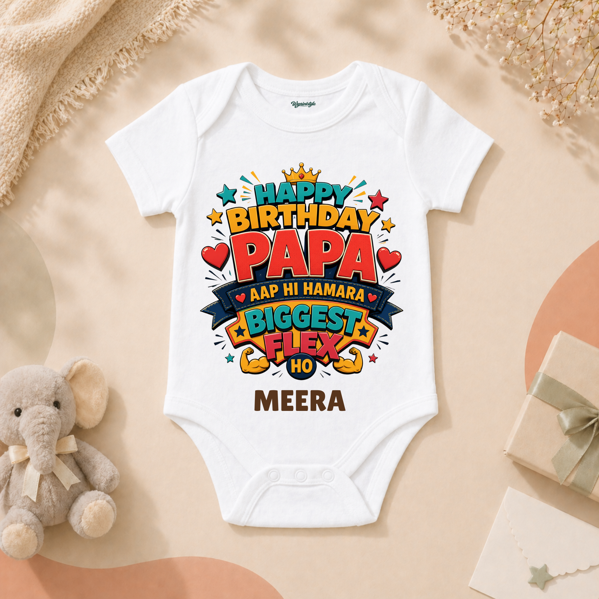 Biggest Flex Ho Papa Hindi Birthday T-Shirt