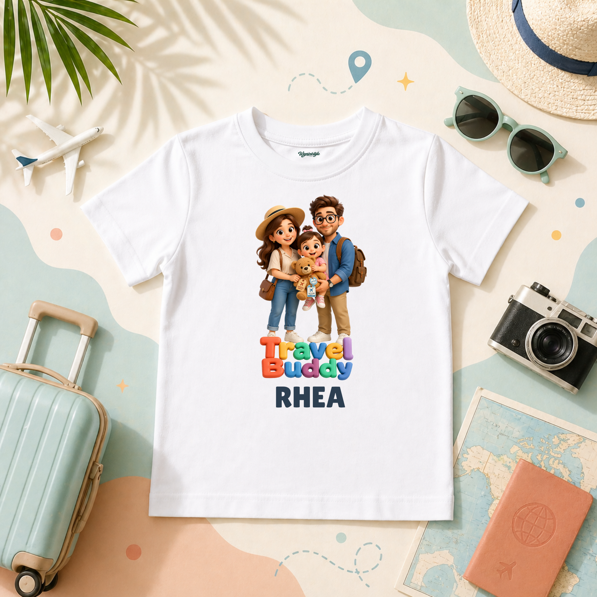 Travel Buddy Personalized Kids T-Shirt Family Vacation Theme
