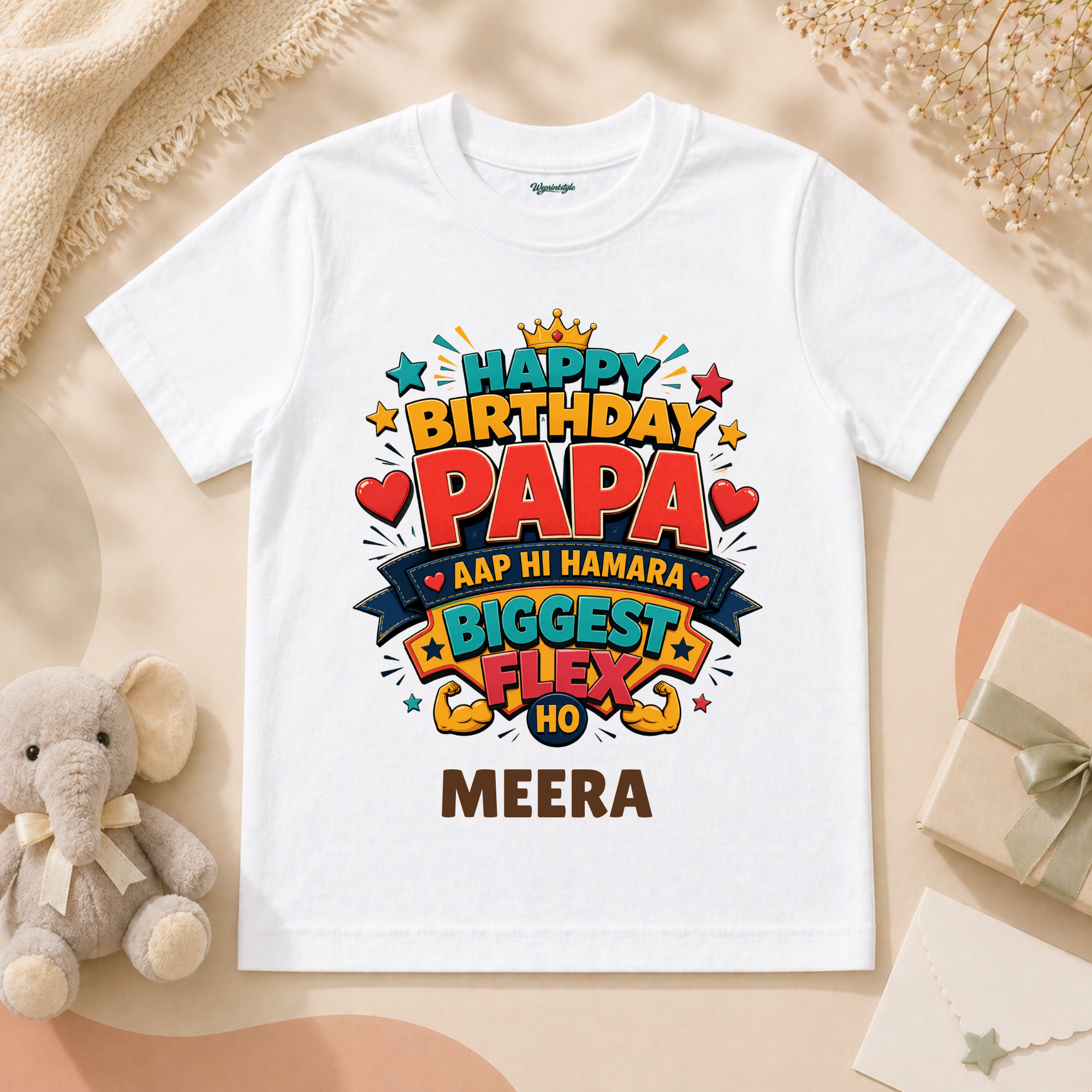 Biggest Flex Ho Papa Hindi Birthday T-Shirt