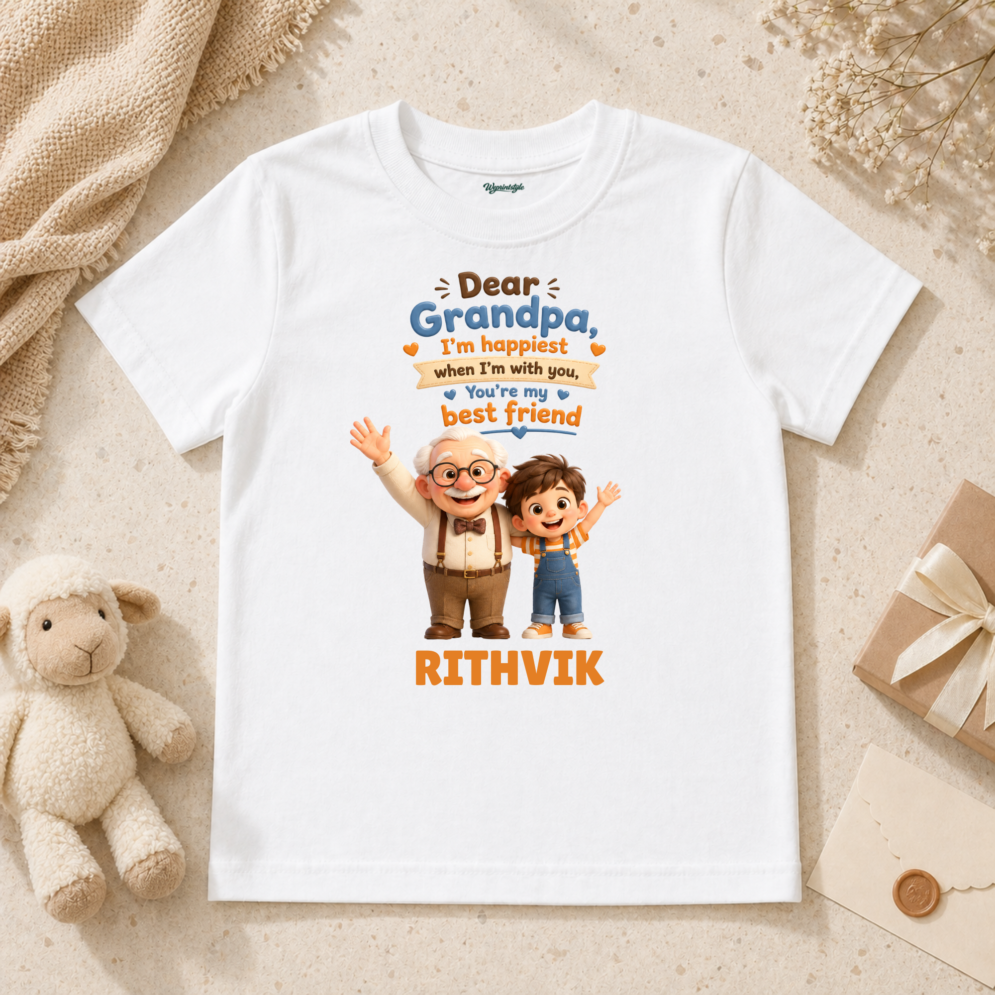 Dear Grandpa My Best Friend Cute Grandfather And Grandchild Baby