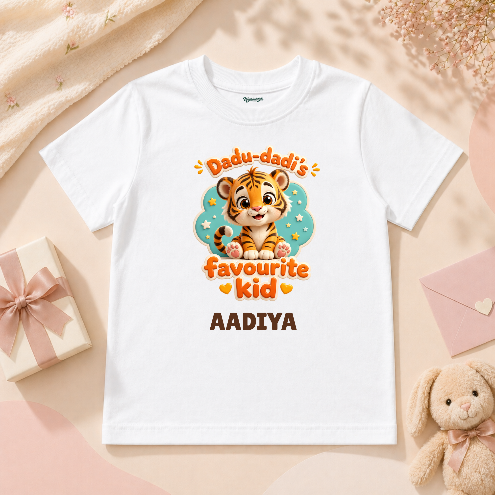 Dadu Dadi Favourite Kid Cute Baby Tiger Sitting With Stars