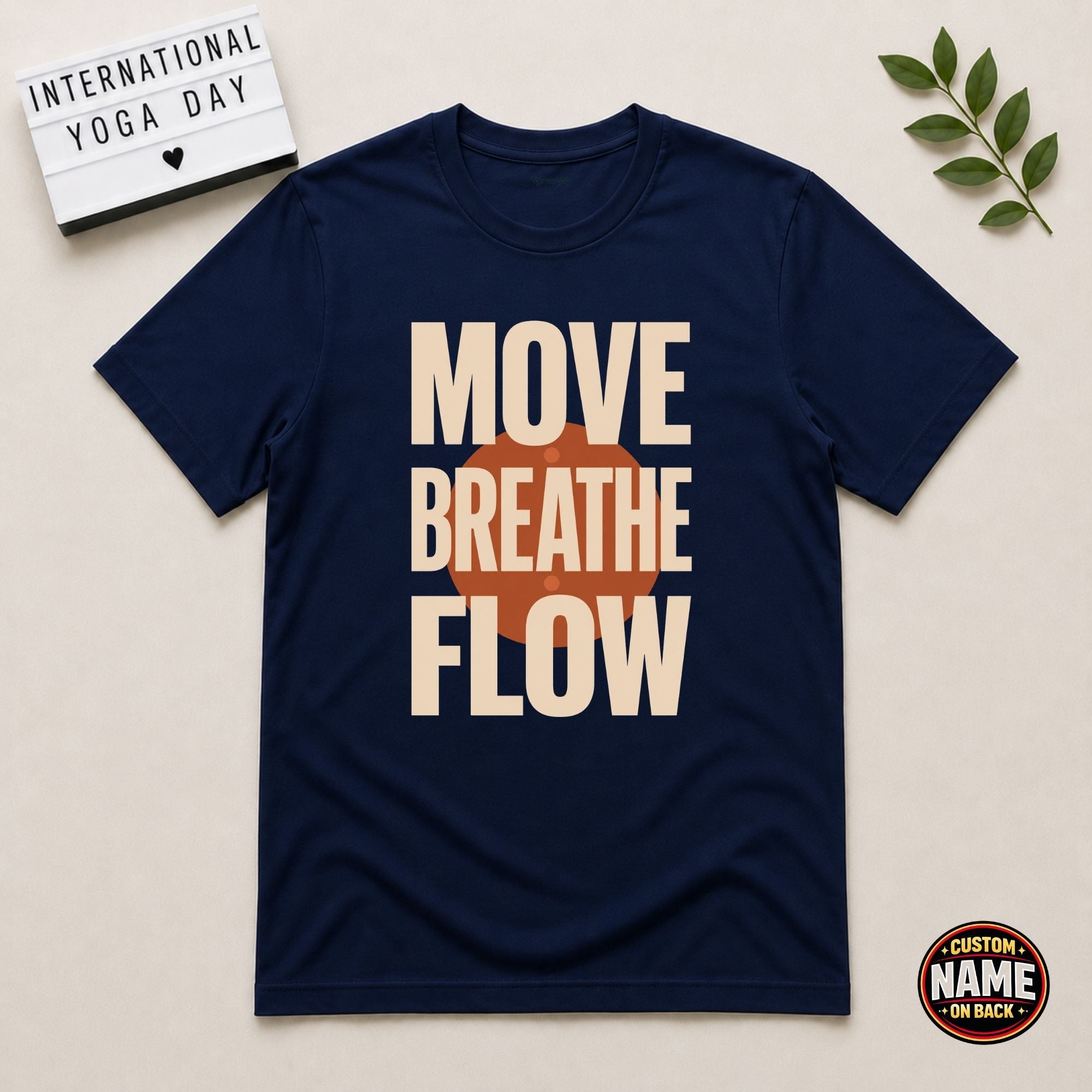 Move Breathe Flow Yoga Printed Tshirt