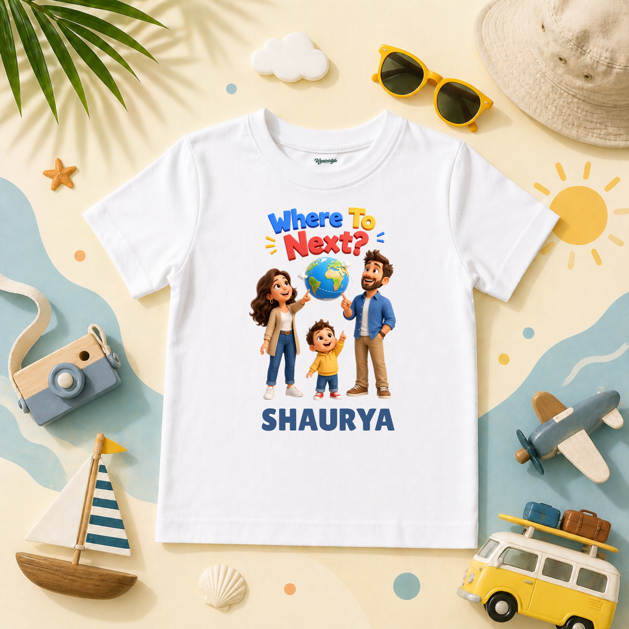Where To Next Travel Kids T-Shirt Personalized Family Vacation Theme