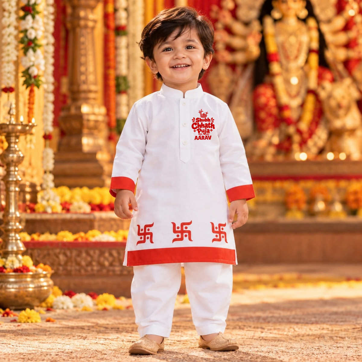 Shubh Chhath Puja Kids Kurta