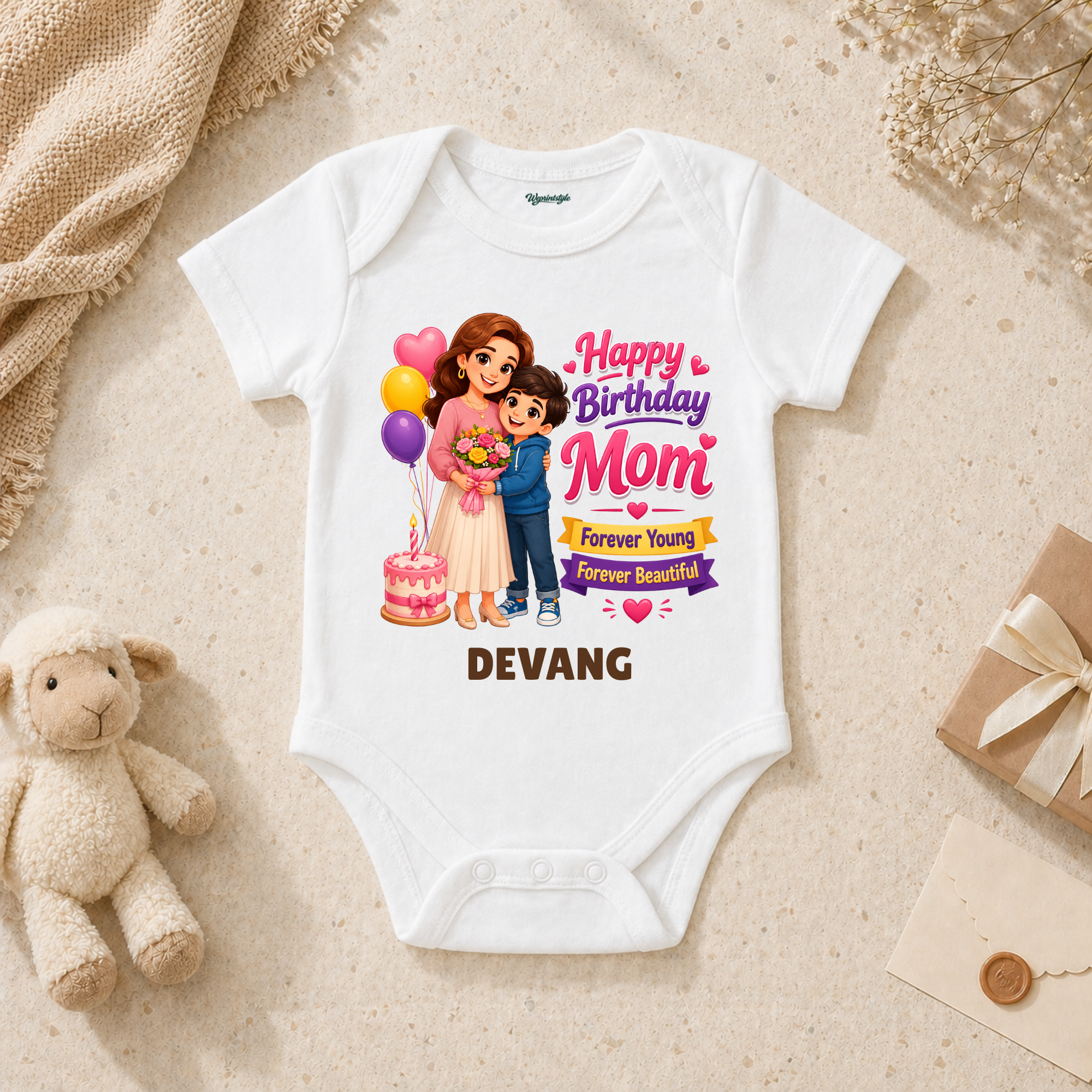Happy Birthday Mom Forever Young Personalized T-Shirt