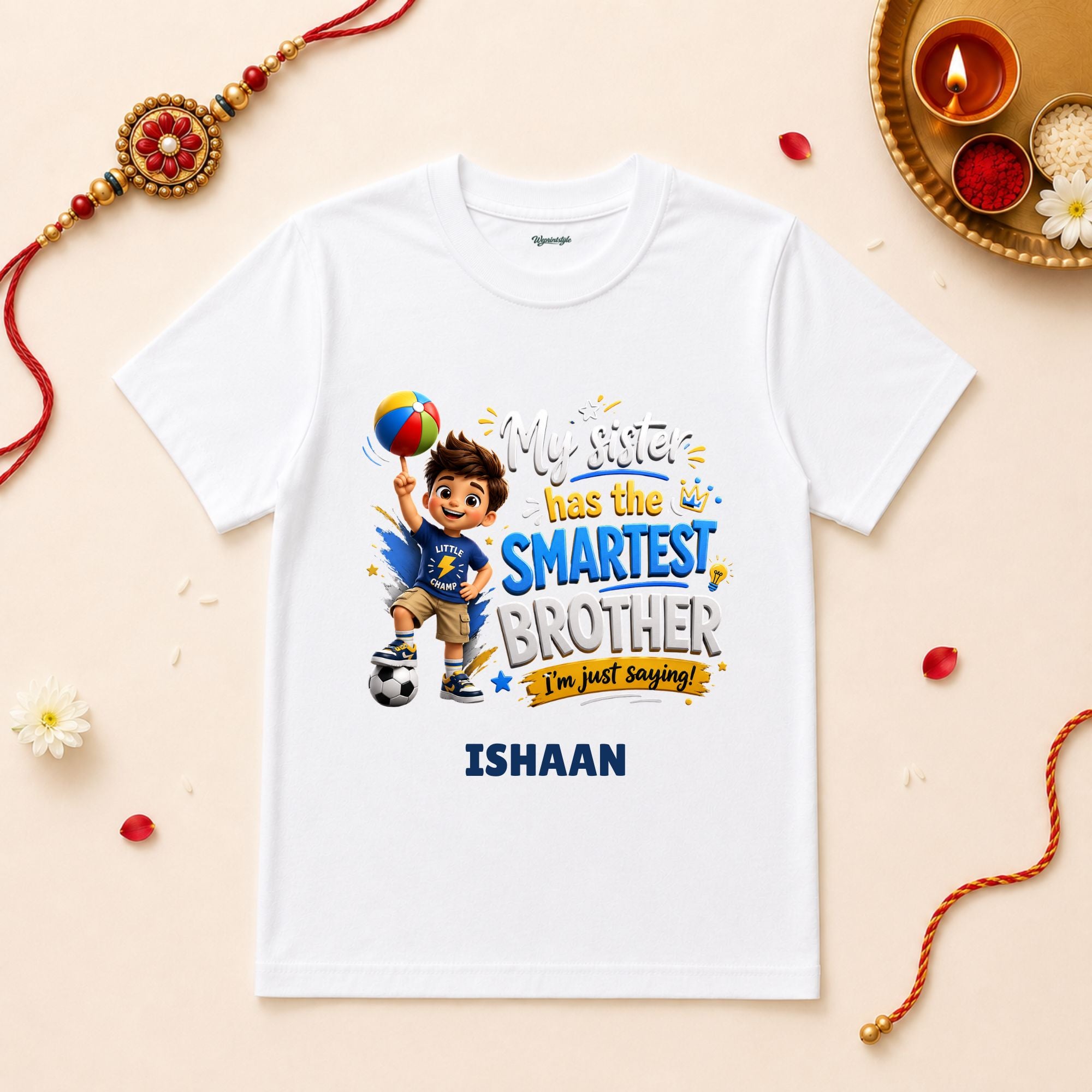 My Sister Has The Smartest Brother Personalized Rakshabandhan Baby T-Shirt