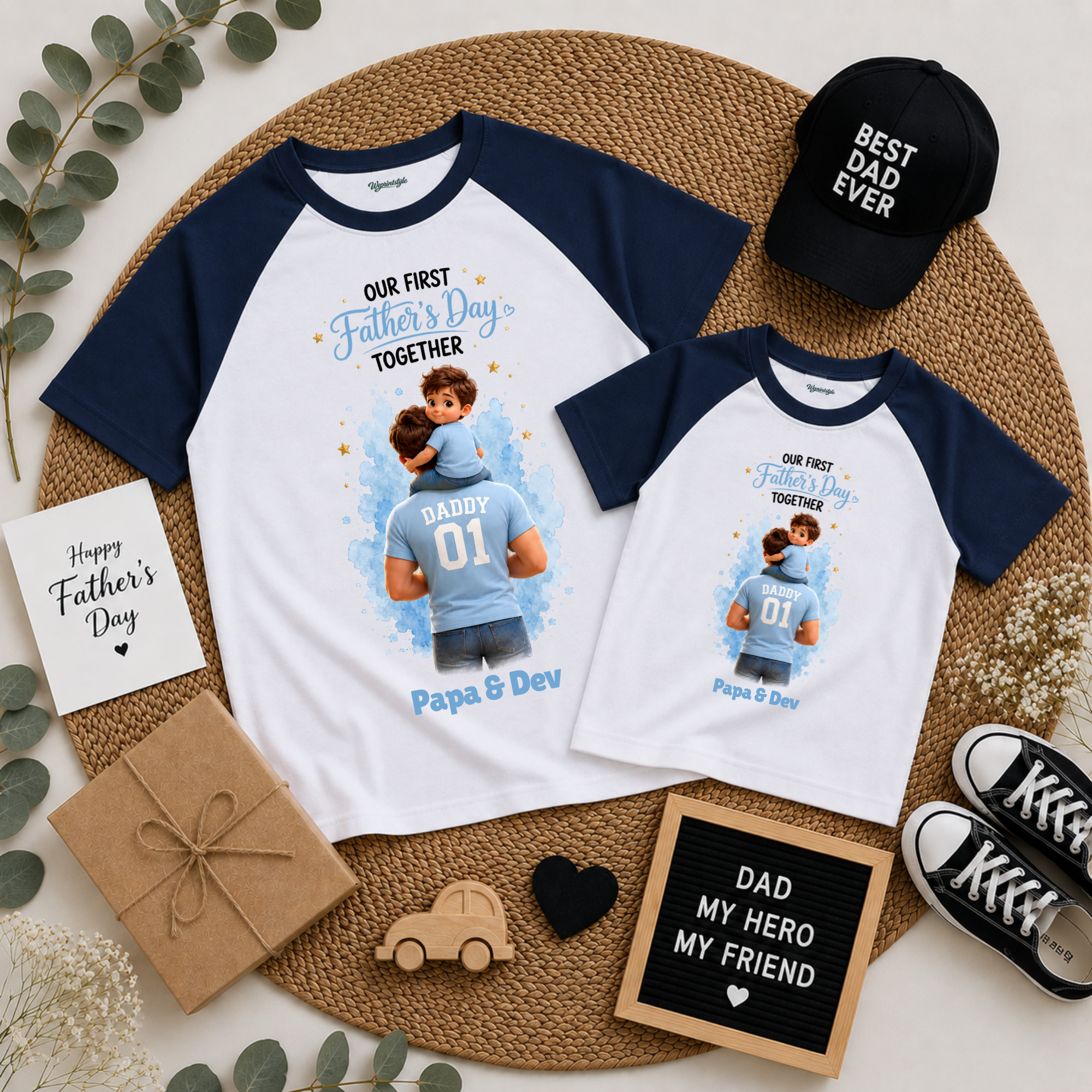 Papa & Son Father's Day Matching Raglan T-Shirt Combo