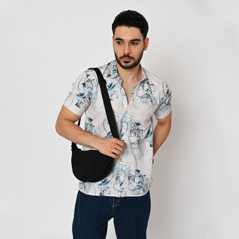 ABSTRACT FLORAL PRINTED SHIRT