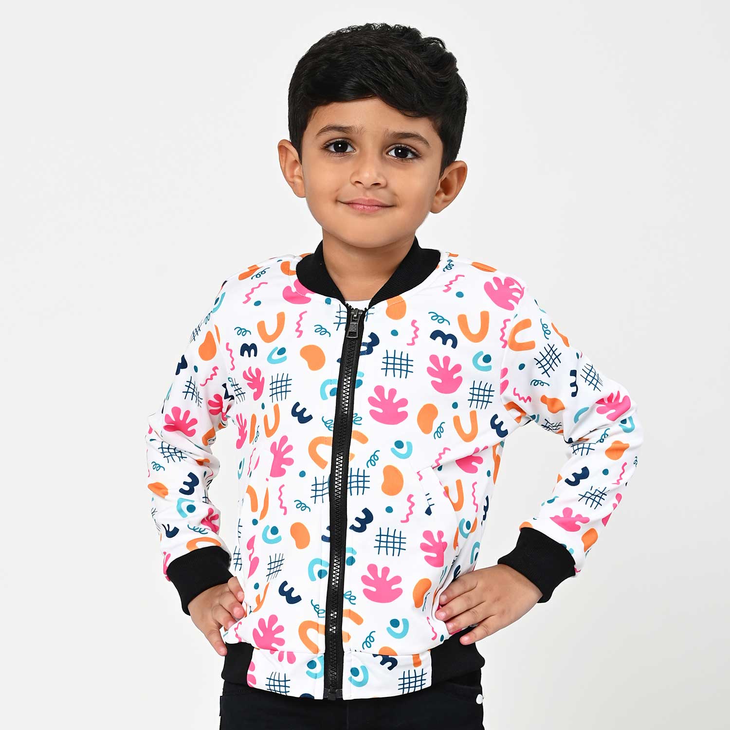 Colorful pattern bomber