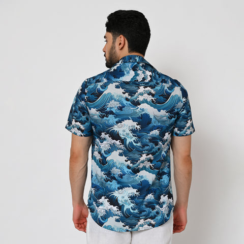 WATER WAVES PRINTED SHIRT