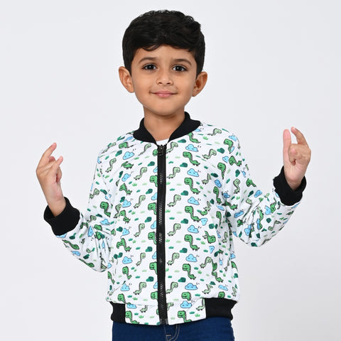 Dinosaur print bomber