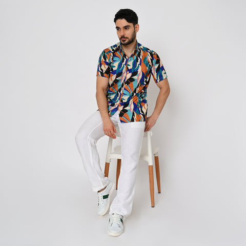 MULTI COLOUR TROPICAL PRINTED SHIRT