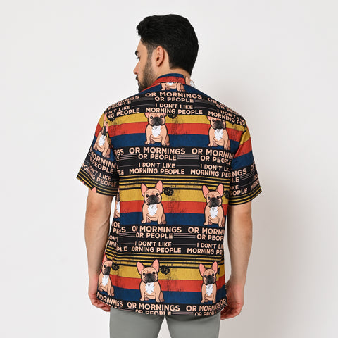 BIG STRRIPES DOG PRINTED SHIRT
