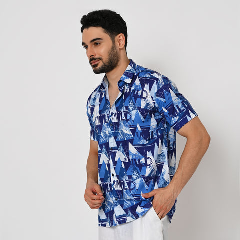 DARK COLOUR TRIANGLE SHAPE PRINTED SHIRT