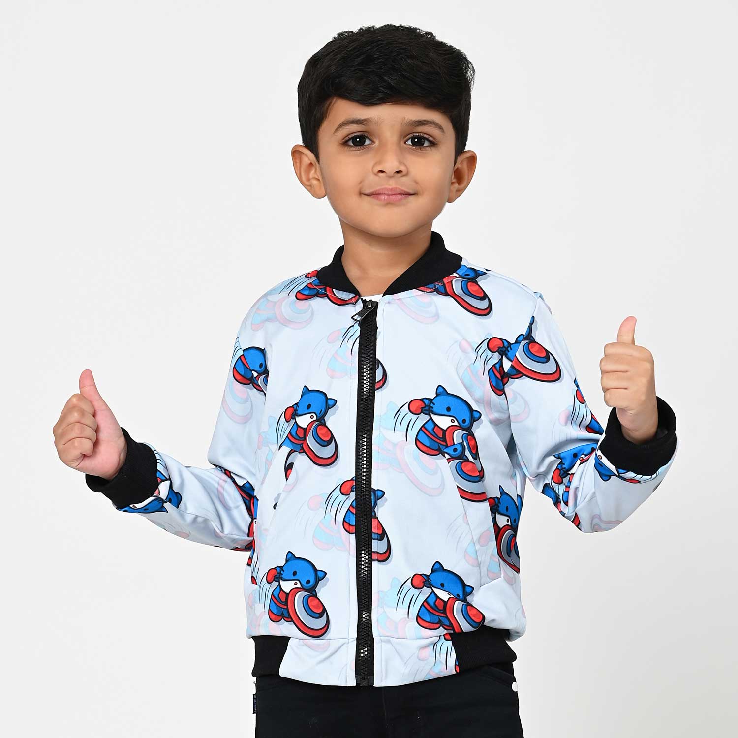 Captain America print bomber