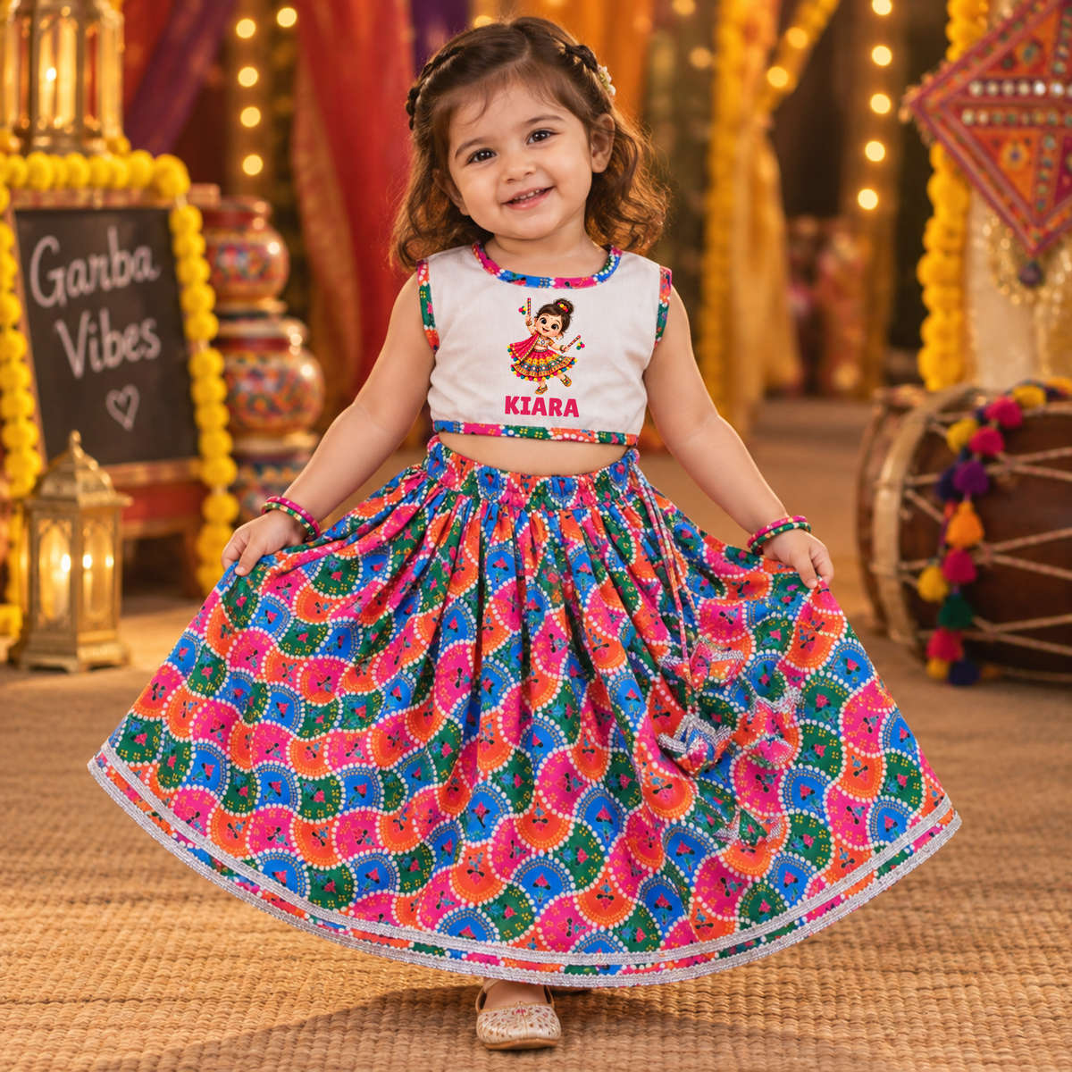 Little Garba Girl Lehenga Set