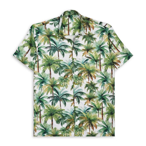 ADORNED WITH VIBRANT PALM TREES PRINTED SHIRT