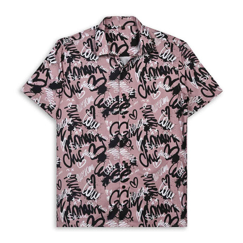 BLACK & WHITE GRAFITTI PRINTED SHIRT