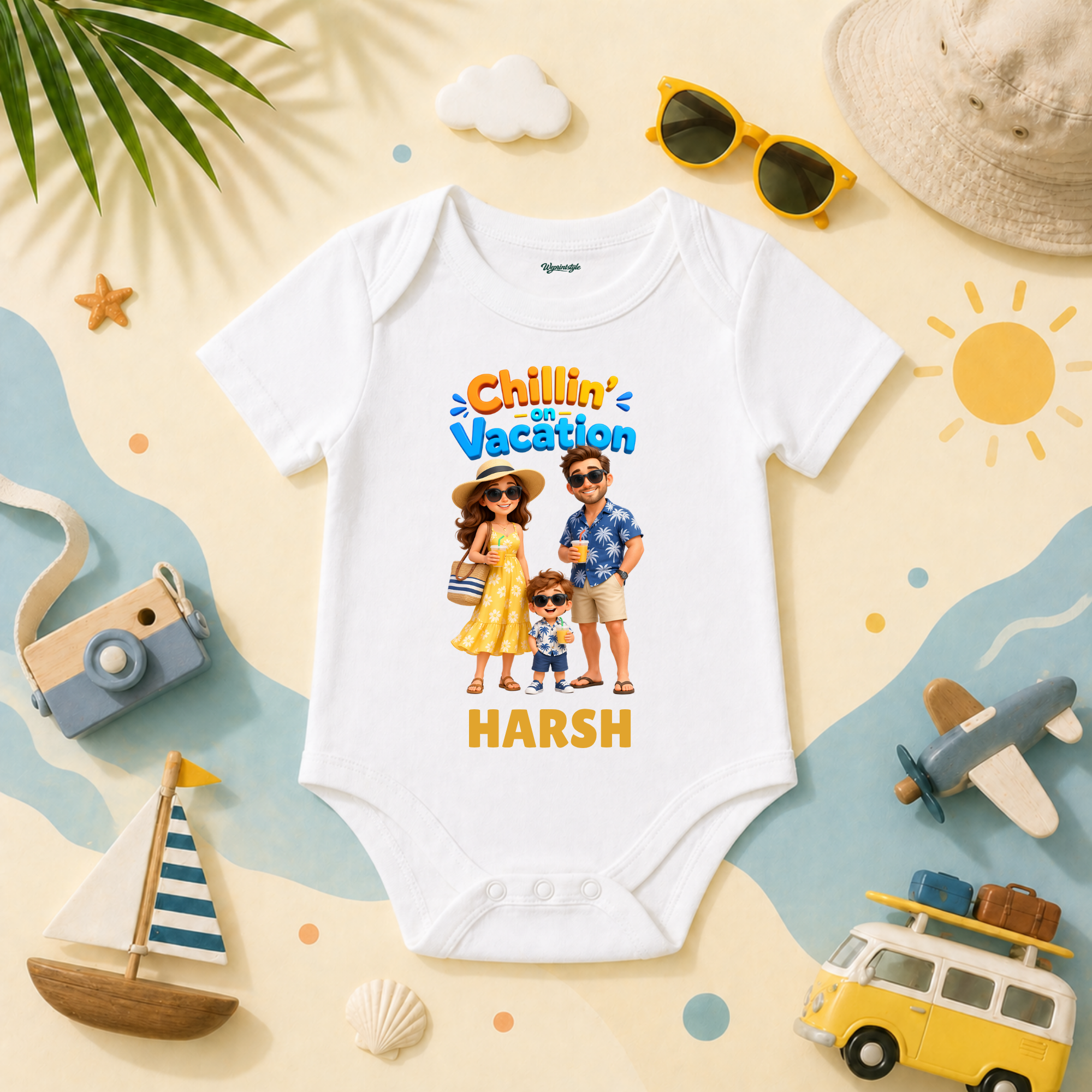 Chillin on Vacation Personalized Kids T-Shirt Family Holiday Theme