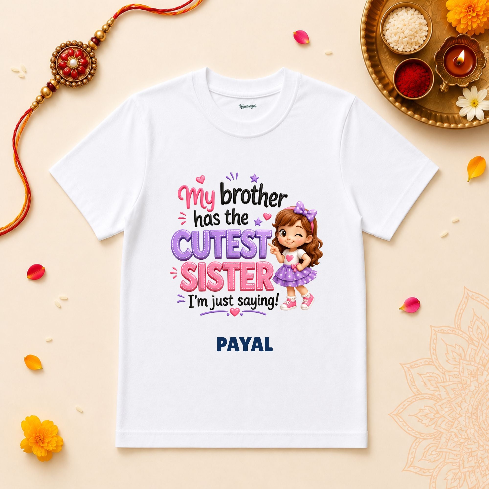 My Brother Has The Cutest Sister Personalized Rakshabandhan Baby T-Shirt