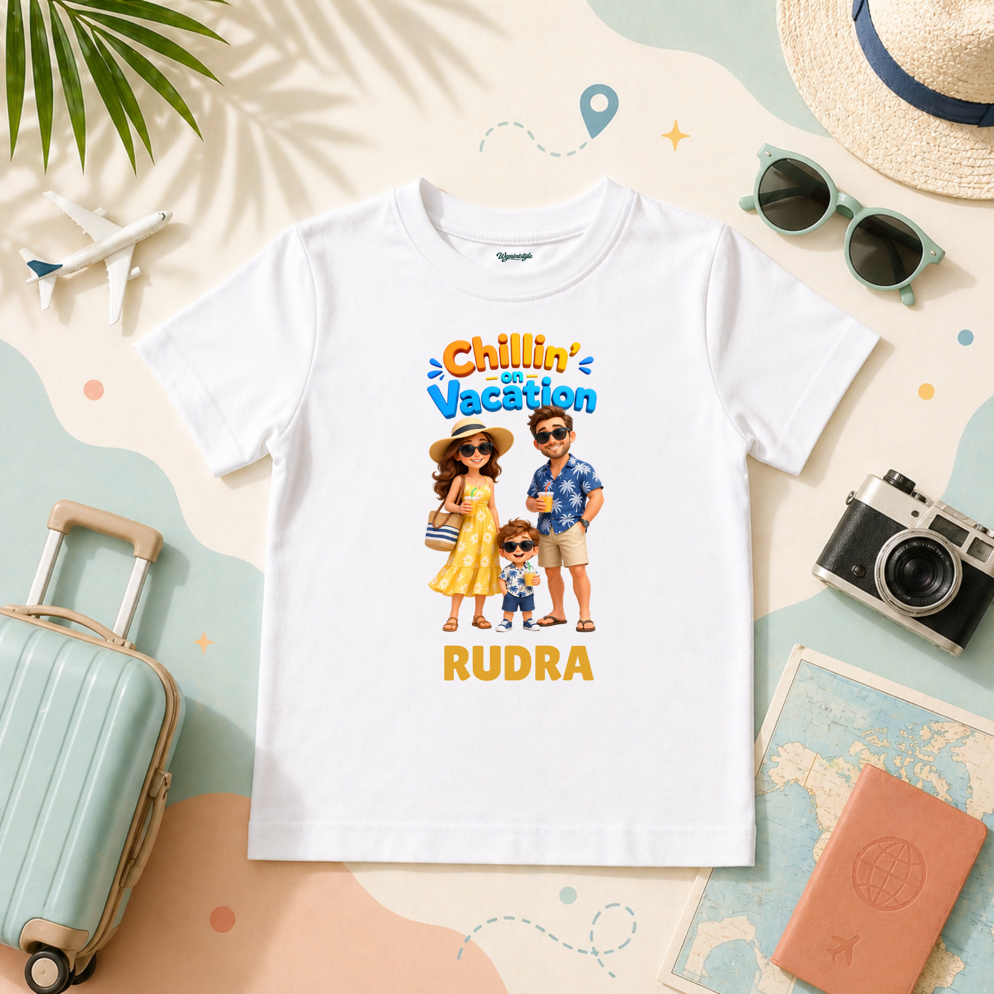 Chillin on Vacation Personalized Kids T-Shirt Family Holiday Theme