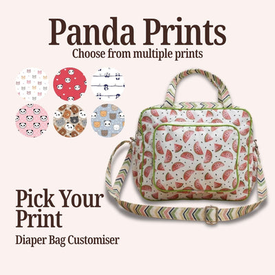 PANDA PRINT BABY DAIPER BAG CUSTOMISER